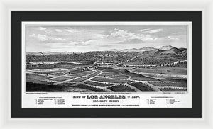 Old Map Of Los Angeles 1877 - Framed Print