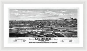 Old Map Of Los Angeles 1877 - Framed Print