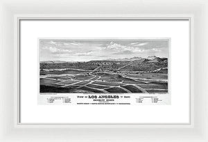 Old Map Of Los Angeles 1877 - Framed Print