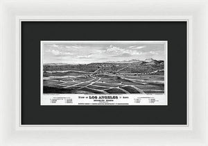 Old Map Of Los Angeles 1877 - Framed Print