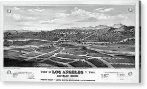 Old Map Of Los Angeles 1877 - Acrylic Print