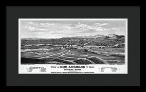 Old Map Of Los Angeles 1877 - Framed Print