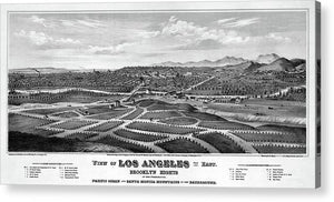 Old Map Of Los Angeles 1877 - Acrylic Print