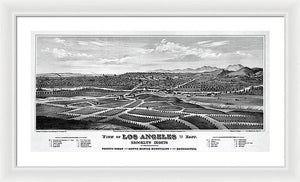 Old Map Of Los Angeles 1877 - Framed Print