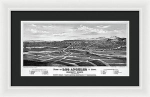 Old Map Of Los Angeles 1877 - Framed Print