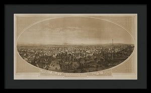 Old Map Of Los Angeles 1888 - Framed Print