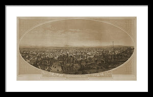 Old Map Of Los Angeles 1888 - Framed Print