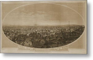 Old Map Of Los Angeles 1888 - Metal Print