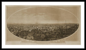 Old Map Of Los Angeles 1888 - Framed Print