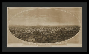 Old Map Of Los Angeles 1888 - Framed Print