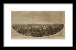 Old Map Of Los Angeles 1888 - Framed Print