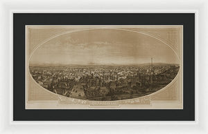 Old Map Of Los Angeles 1888 - Framed Print