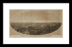 Old Map Of Los Angeles 1888 - Framed Print