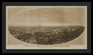 Old Map Of Los Angeles 1888 - Framed Print