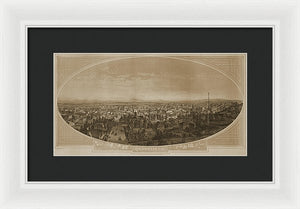 Old Map Of Los Angeles 1888 - Framed Print