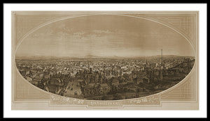 Old Map Of Los Angeles 1888 - Framed Print