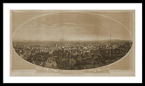 Old Map Of Los Angeles 1888 - Framed Print