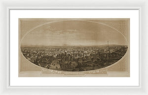 Old Map Of Los Angeles 1888 - Framed Print