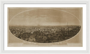 Old Map Of Los Angeles 1888 - Framed Print