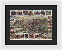 Load image into Gallery viewer, Old Map Of Los Angeles 1891 - Framed Print