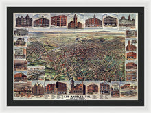 Load image into Gallery viewer, Old Map Of Los Angeles 1891 - Framed Print