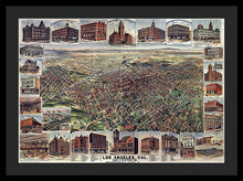 Load image into Gallery viewer, Old Map Of Los Angeles 1891 - Framed Print