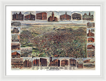 Load image into Gallery viewer, Old Map Of Los Angeles 1891 - Framed Print