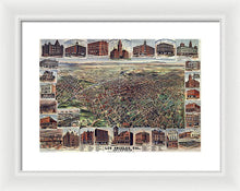 Load image into Gallery viewer, Old Map Of Los Angeles 1891 - Framed Print