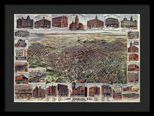 Load image into Gallery viewer, Old Map Of Los Angeles 1891 - Framed Print