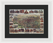 Load image into Gallery viewer, Old Map Of Los Angeles 1891 - Framed Print