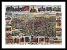 Load image into Gallery viewer, Old Map Of Los Angeles 1891 - Framed Print