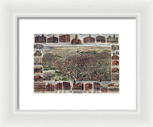 Old Map Of Los Angeles 1891 - Framed Print