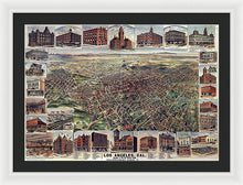 Load image into Gallery viewer, Old Map Of Los Angeles 1891 - Framed Print