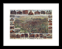 Load image into Gallery viewer, Old Map Of Los Angeles 1891 - Framed Print