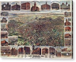 Old Map Of Los Angeles 1891 - Acrylic Print