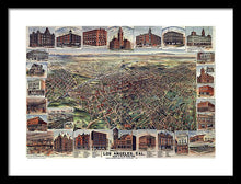 Load image into Gallery viewer, Old Map Of Los Angeles 1891 - Framed Print