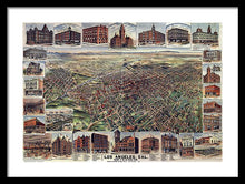 Load image into Gallery viewer, Old Map Of Los Angeles 1891 - Framed Print