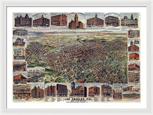 Load image into Gallery viewer, Old Map Of Los Angeles 1891 - Framed Print