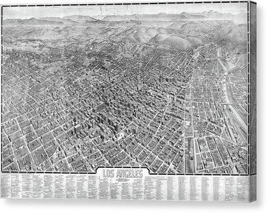 Old Map Of Los Angeles 1909 - Canvas Print