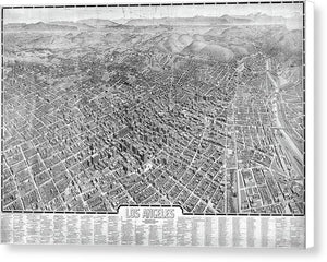 Old Map Of Los Angeles 1909 - Canvas Print