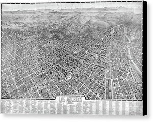 Old Map Of Los Angeles 1909 - Canvas Print