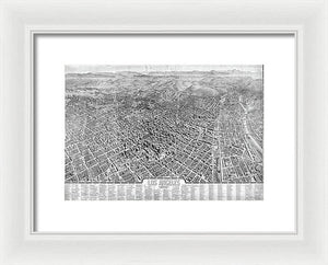 Old Map Of Los Angeles 1909 - Framed Print