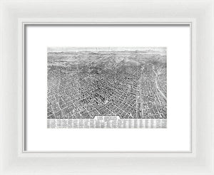 Old Map Of Los Angeles 1909 - Framed Print