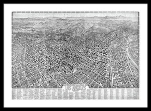 Old Map Of Los Angeles 1909 - Framed Print