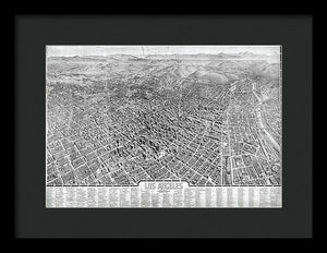 Old Map Of Los Angeles 1909 - Framed Print