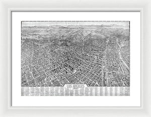 Old Map Of Los Angeles 1909 - Framed Print