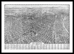 Old Map Of Los Angeles 1909 - Framed Print