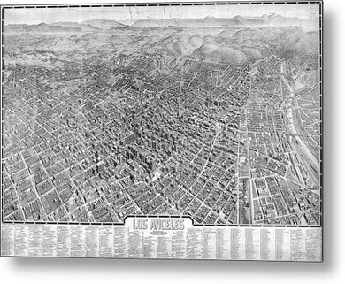 Old Map Of Los Angeles 1909 - Metal Print