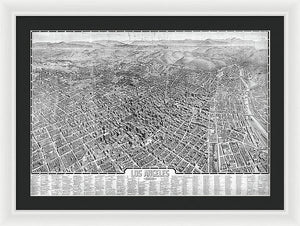 Old Map Of Los Angeles 1909 - Framed Print