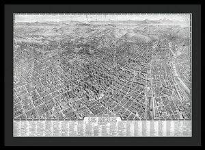 Old Map Of Los Angeles 1909 - Framed Print